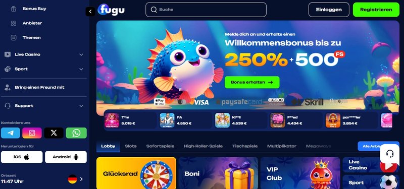 Achtung deutsche Spieler: Erfahren Sie mehr über Fugu Casino Online